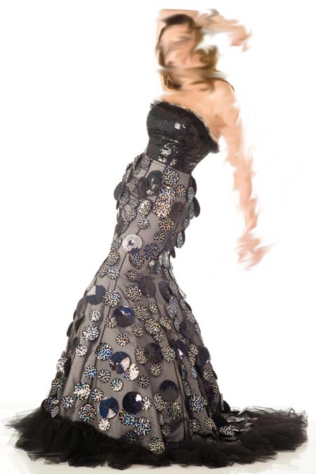 فستان سهرة اسود مورد طويل 2010
